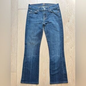 ✨ PETITE FRIENDLY ✨ 7 For All Mankind Bootcut Jeans – Medium Wash, Pre-Hemmed
